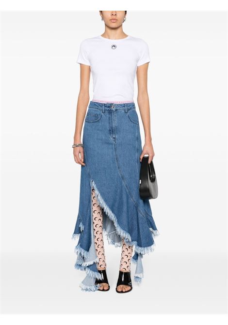 t-shirt baby fit moon logo jersey donna bianca MARINE SERRE | WTT012ACJER0008WH10